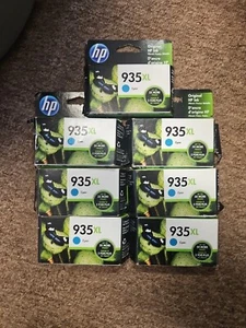 7x Genuine HP 935XL (C2P24AN140) Cyan Ink Cartridge EXP 06/2023 - Imagen 1 de 1