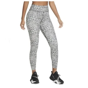 Nike Women's One Luxe Tight Fit Mid Rise Cheetah Print Leggings (White/Black .XS - Picture 1 of 7