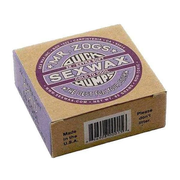 Mr Zogs Quick Humps Sexwax Cold to Cool Extra Soft Surfboard Wax - Purple, Pack of 2