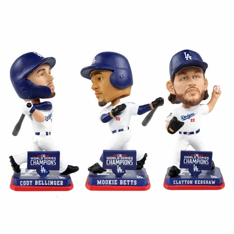Bellinger, Betts, Kershaw Los Angeles Dodgers World Series Mini Bobblehead Set Cover