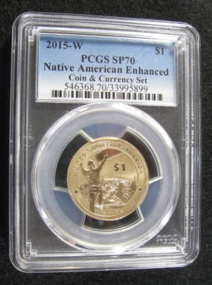2015 W - Native American Dollar - Mohawk Iron Workers PCGS SP70 Coin & Currency - Image 1 of 2