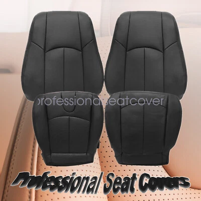 4PCS For 2008-2012 2013 Infiniti G37 Front Perforated LEATHER Seat Cover Black - Image 1 of 4