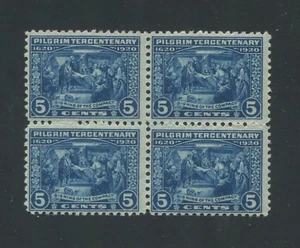 1920 US 5 Cent Postage Stamp #550 Mint Never Hinged F/VF Original Gum Block of 4 - Picture 1 of 2