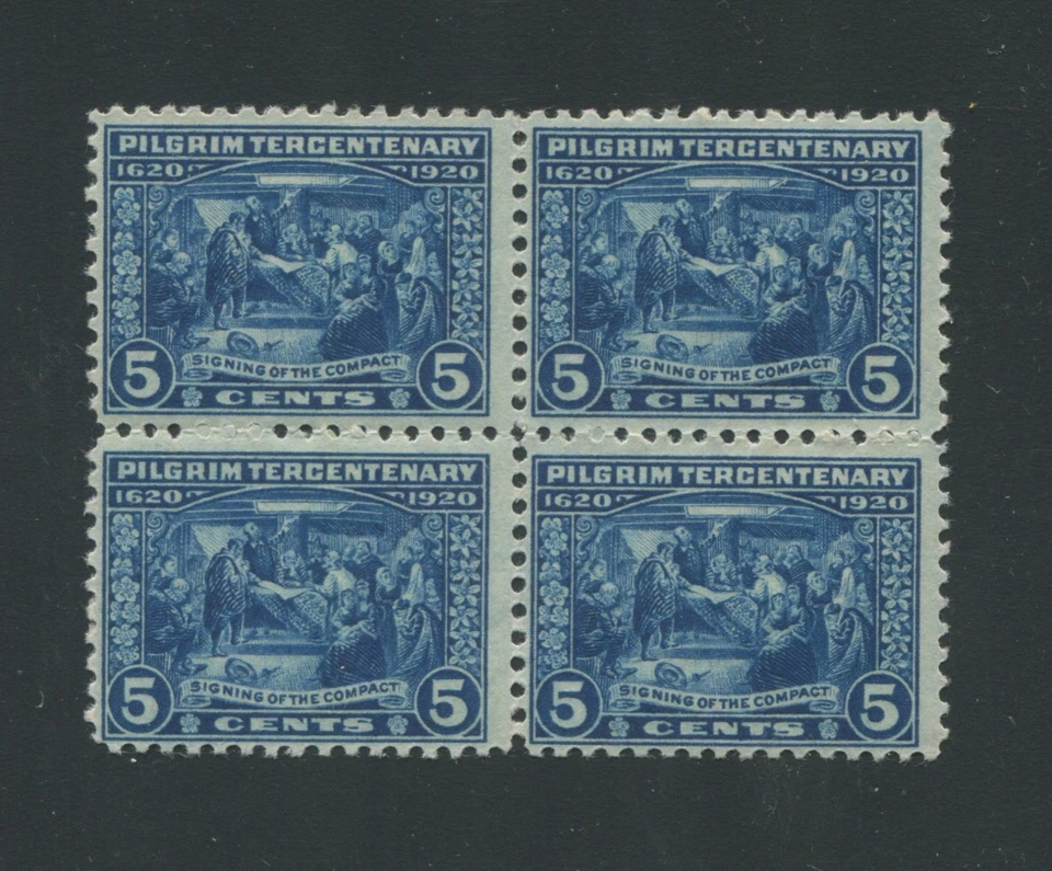 1920 US 5 Cent Postage Stamp #550 Mint Never Hinged F/VF Original Gum Block of 4 - Image 1 of 2