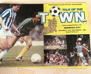 1985 Huddersfield v Norwich City Soccer/football Programme - Picture 1 of 3