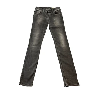 Jeans Diesel para mujer W25 L32 ajustados ajustados cintura baja gris oscuro desteñido elástico grupé - Imagen 1 de 12