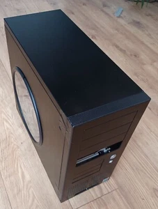 Rara custodia nera Lian-Li PC-61 ATX Mid-Tower alluminio spazzolato 4xUSB2 computer/PC - Foto 1 di 14