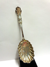 sterling silver serving spoon sz 7.25 in wgt 44.5 grams scalloped edge bowl 3 in