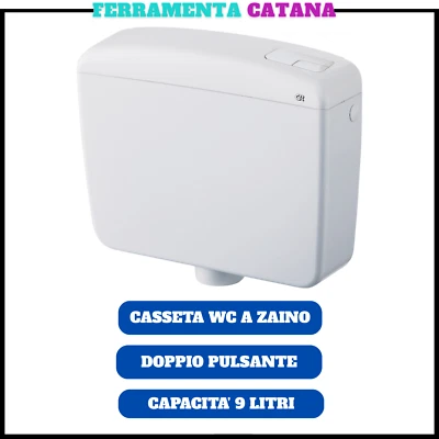 cassetta scarico wc esterna bagno completa sciacquone vaschetta doppio pulsante - Immagine 1 di 4