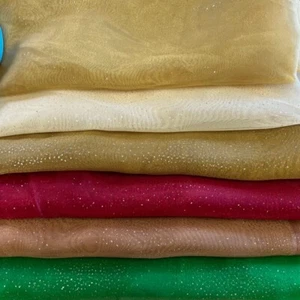 Glitzer durchsichtiger Kristall Organza Stoff - 58" breit vom Hof - Bild 1 von 13
