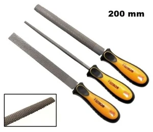 SET DI 3 RASPE PER LEGNO ASSORTITE TONDA PIATTA E SEMITONDA LUNGHEZZA 200 mm - Foto 1 di 6