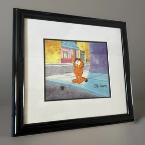 Framed Orig. Garfield Animation Production Cel Signed Jim Davis – 1999 Paw - Picture 1 of 10