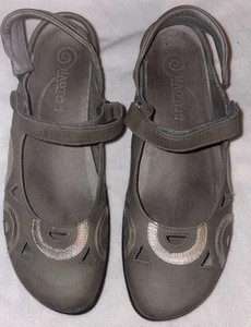Naot Slingback Mary Jane Leather /Gray w/Silver Accent Trim Sz 40-US 9 - Picture 1 of 7