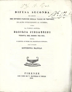 Diritti dei Parochi Valle di Nievole -  Borgo a Buggiano - Firenze 1836 - Picture 1 of 2