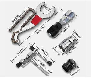 6-teiliges Fahrrad Reparatur Werkzeug Kit Kurbel Kettenschneider und Freilauf Abzieher USA - Bild 1 von 13