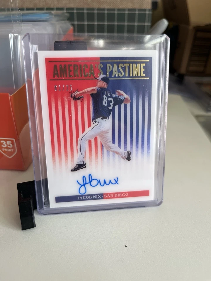 2019 Panini Chronicles - America's Pastime Jacob Nix #AP-JN Gold 01/25 (AU, RC) - Image 1 of 2