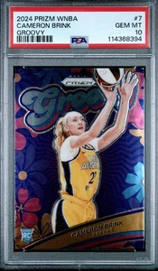 CAMERON BRINK PSA 10 2024 PANINI WNBA PRIZM #7 ROOKIE GROOVY RC Sparks Pop 29 - Picture 1 of 2