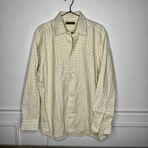 Camisa Holland & Holland London Algodón Beige Verde Manga Larga Abotonada 16 1/2 - Imagen 1 de 10