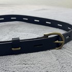 Madewell Womens L Black Belt Genuine Italian Leather Brass Buckle Adjustable USA