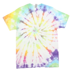 GILDAN Hombres Blanco y Multicolor Tie Dye Camiseta M Manga Corta Cuello Redondo Algodón - Imagen 1 de 6
