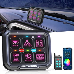 6 Gang Dimmable RGB On/Off Switch Panel Toggle LED Light Circuit Relay System US - Picture 1 of 12