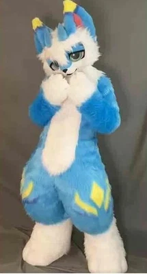 Disfraz de mascota de zorro husky de piel larga traje de Halloween disfraces Foto 1 de 4