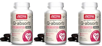Jarrow Formulas Q-Absorb CO-Q10 Ultra Absorption 100mg, 120 Softgels, pack of 3 - Image 1 of 4