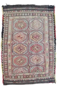 Antique Rug, Colorful rug, 2x3 rug, Kilim Rug, Geometric old rug, Nomad bags - Picture 1 of 5