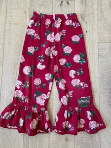 Matilda Jane Ruffle Pants In Red Floral Size 6 Excellent Condition - Picture 1 of 3