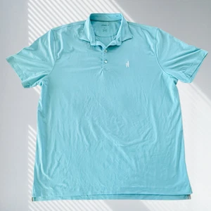 johnnie-o poloshirt herren xl barbados blau 3-Knopf Performance Golf Surf Logo - Bild 1 von 6