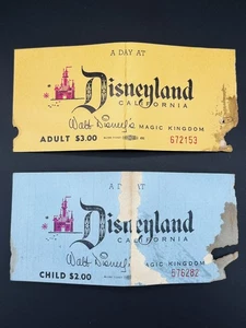 Vintage Disneyland Tickets 1950's Admission Main Gate Disney Magic Kingdom RARE - Picture 1 of 11