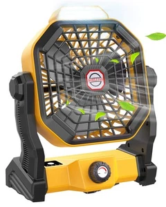 Camping Fan with LED Lantern, 10400 mAh 9 Inch Portable Rechargeable Battery ... - Picture 1 of 7