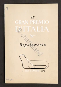 Sport - 41° Gran Premio d'Italia Formula 1 Autodromo Monza 1970 - Regolamento - Imagen 1 de 1