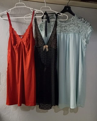 Babydoll de encaje Nick&Sarah Slip & AUW Chemise 1X & Gilligan&Omalley talla XXL-3 piezas Foto 1 de 4