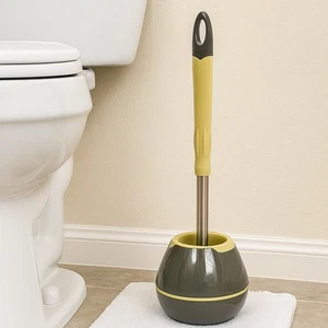 Toilettenbürste und Halter Set, Edelstahl Toilettenschüssel Bürstenkopf - Bild 1 von 18