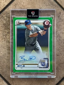 Bobby Witt Jr. 2020 First Bowman Prospect Auto Green Paper/99 Royals - Imagen 1 de 2