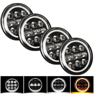 4PCS 5-3/4" 5.75" Upgraded LED Round Headlights HI/LO Beam for Peterbilt 348 359 - Picture 1 of 6