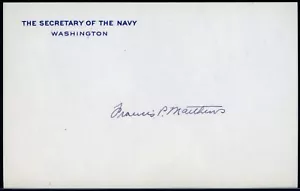 US Secretary of the Navy Francis P. Matthews Autogramm - Bild 1 von 1