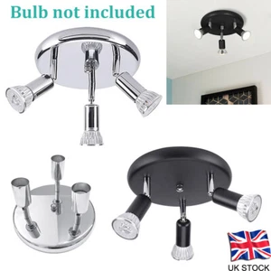 Modern 3 Way GU10 Ceiling Spotlight LED Lamp Rotatable for Hallways NO BULB - Picture 1 of 16