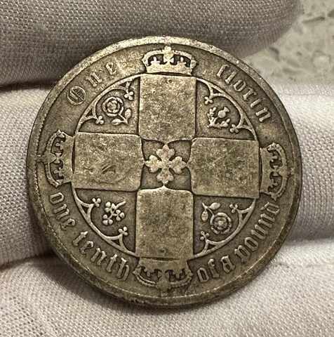 1883 GREAT BRITAIN FLORIN KM-746.4 SILVER LOW GRADE - COMBINED SHIPPING B2075 Cover