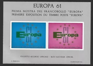 EUROPA 61 1st Exhibition of EUROPA postage stamps souvenir sheet MNH - Picture 1 of 2