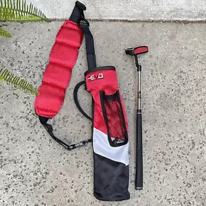 ZEVO Youth Mallet Putter and Mini Practice Golf Bag Red Black White - Picture 1 of 12