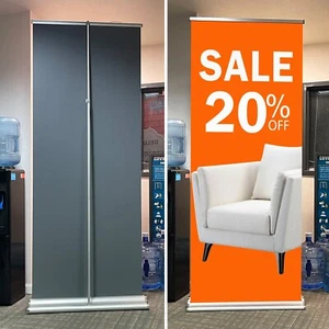 33 ½" x 68-90 INCHES, DELUXE Retractable Banner Stand，Widened Base (Stand ONLY) - Picture 1 of 16