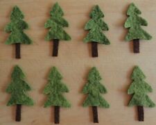 pRiMiTiVe Wool Felt Die Cut Shapes~Penny Rug~Applique~8  Pine Trees~