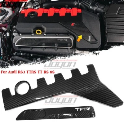Cubiertas de bahía de motor de fibra de carbono para Audi RS3 TTRS TT RS 8S RSQ3 2019 2020-24 Foto 1 de 4