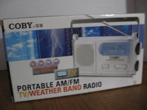 Coby CX-38 Portable AM FM TV / Weather Band Radio W/box - Picture 1 of 5