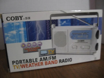 Coby CX-38 Portable AM FM TV / Weather Band Radio W/box - Image 1 of 4