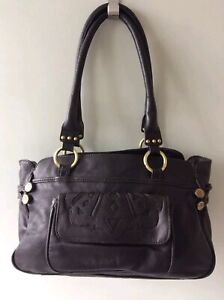 BUTTERFLY Matthew Williamson real leather brown slouchy underarm handbag