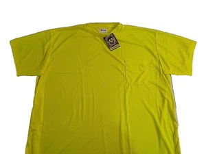OCCUNOMIX HIGH VISIBILITY T-SHIRT MENS 3XL YELLOW SHORT SLEEVE WICKING BIRDSEYE - Picture 1 of 11