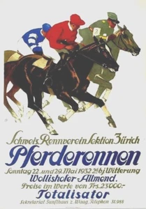 Original vintage poster SWISS HORSE RACES ZURICH 1932 - Picture 1 of 1